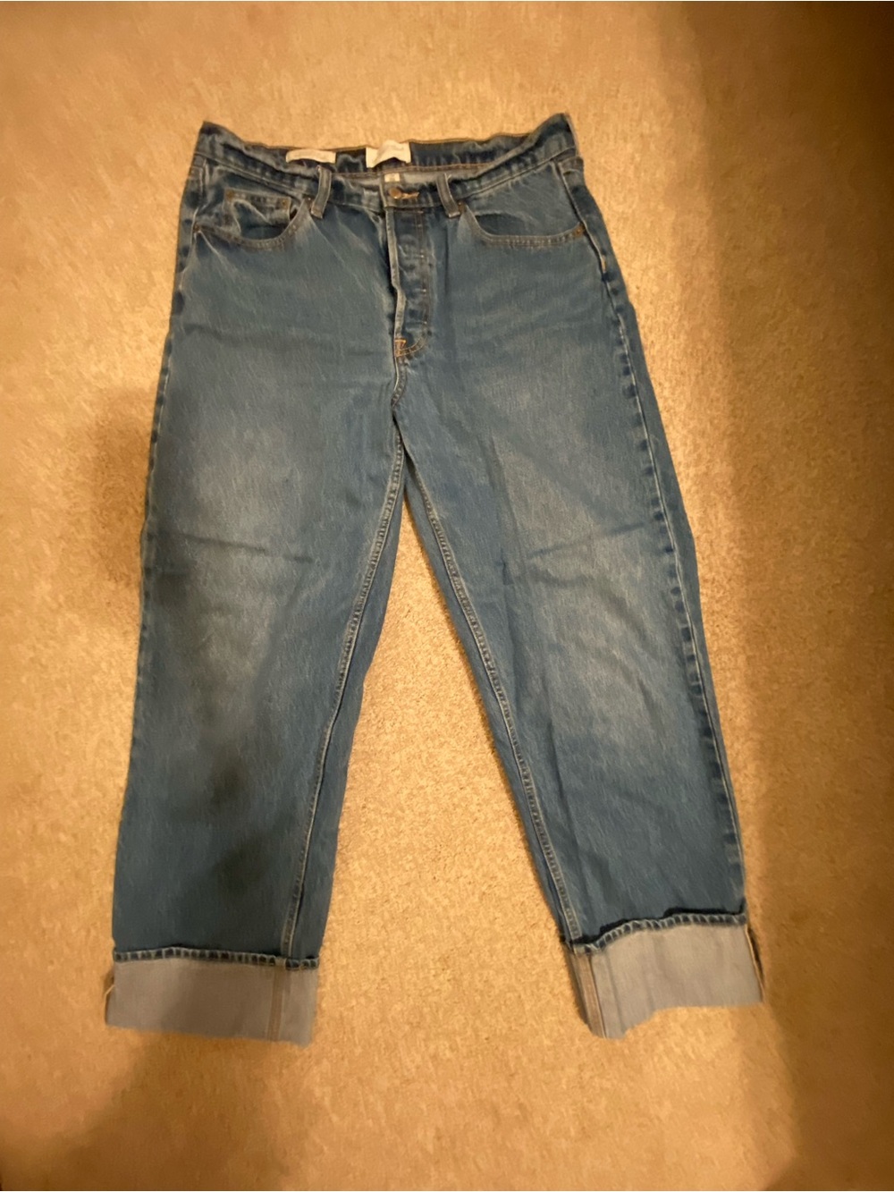 Universal Thread Light Blue Boyfriend Jeans with Cuffed Hems